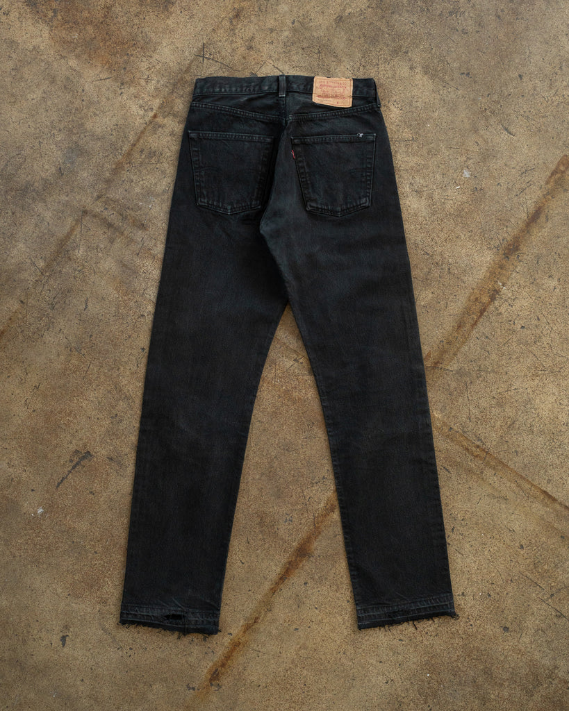 Levi's 501 Faded Black Released Hem Jeans - 1990s BACK PHOTO