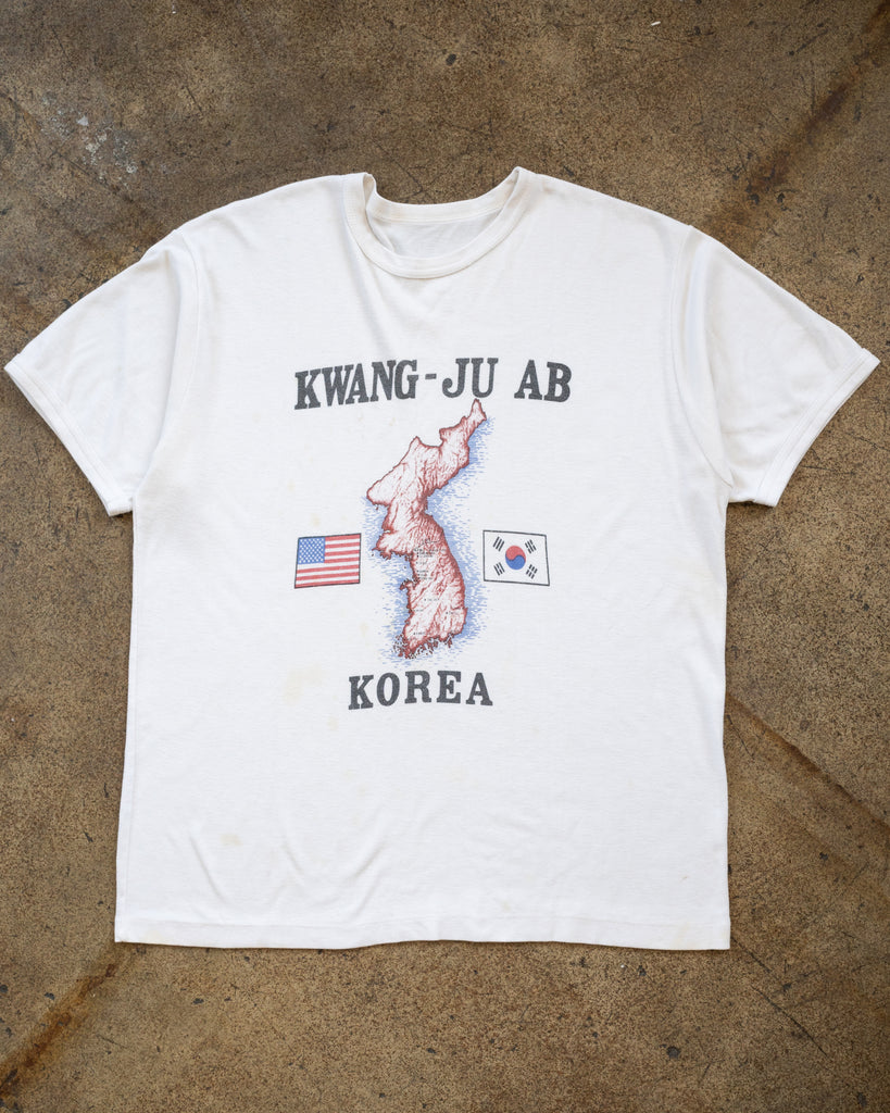 Single Stitched "Kwang-Ju Ab Korea" Mounted Collar Tee - 1990s - front