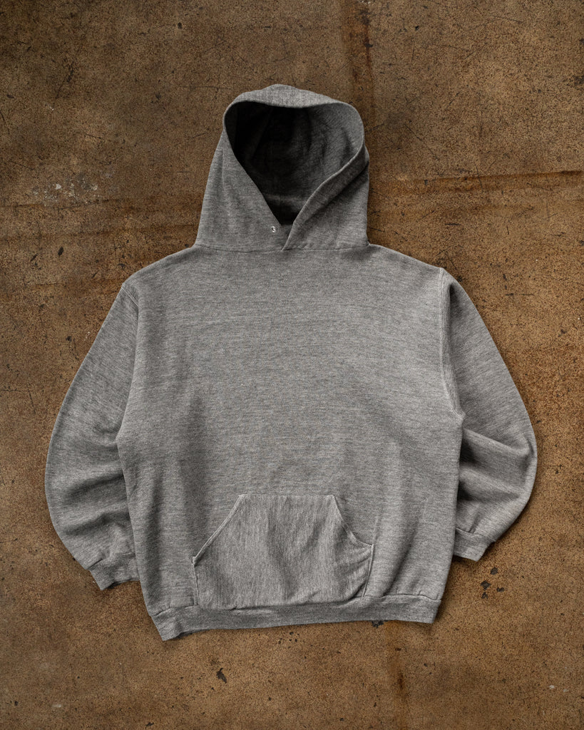 Heather Grey Blank Hooded Sweatshirt - 1990s