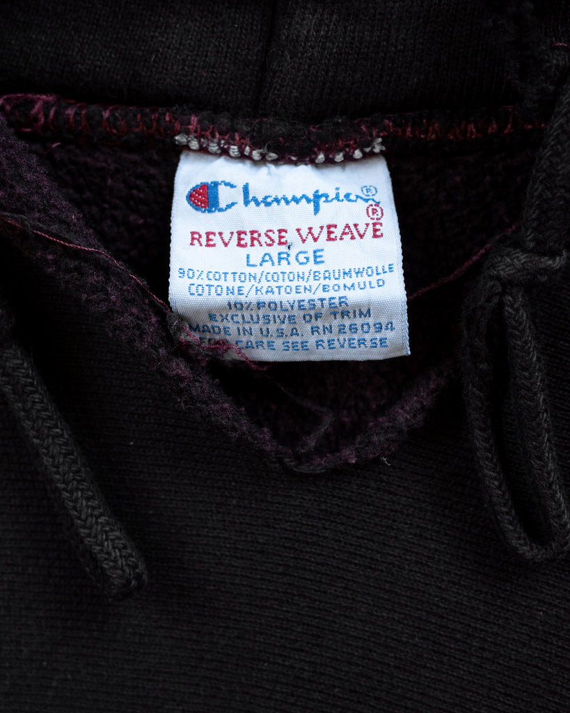 Champion Overy-Dyed "E-Nini-Hassee" Hooded Sweatshirt - 1990s tag photo