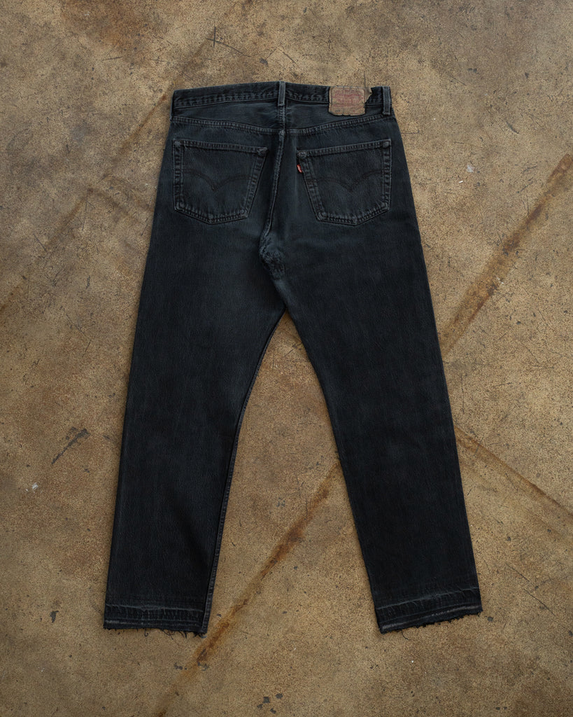 Levi's 501 Faded Black Released Hem Jeans - 1990s BACK PHOTO