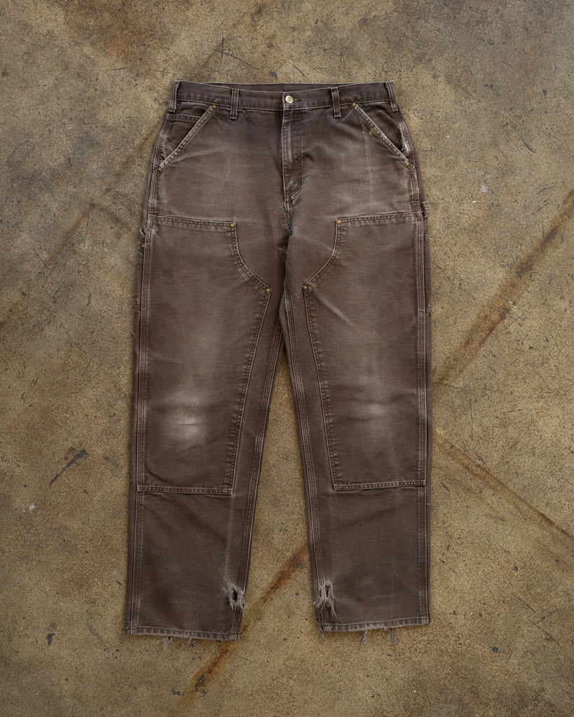 Carhartt Faded Brown Double Knee Work Pants - 1990s FRONT PHOTO