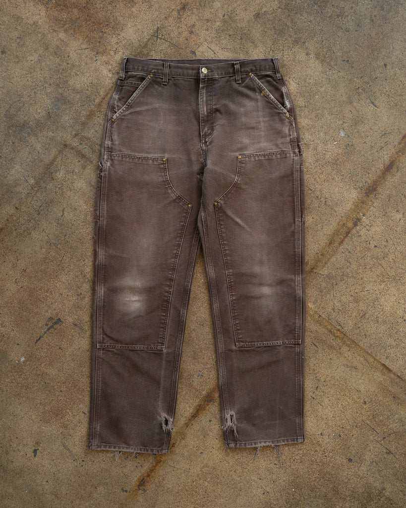 Carhartt Faded Brown Double Knee Work Pants - 1990s FRONT PHOTO