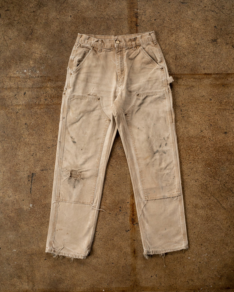 Carhartt Distressed Tan Double Knee Work Pants - 1990s