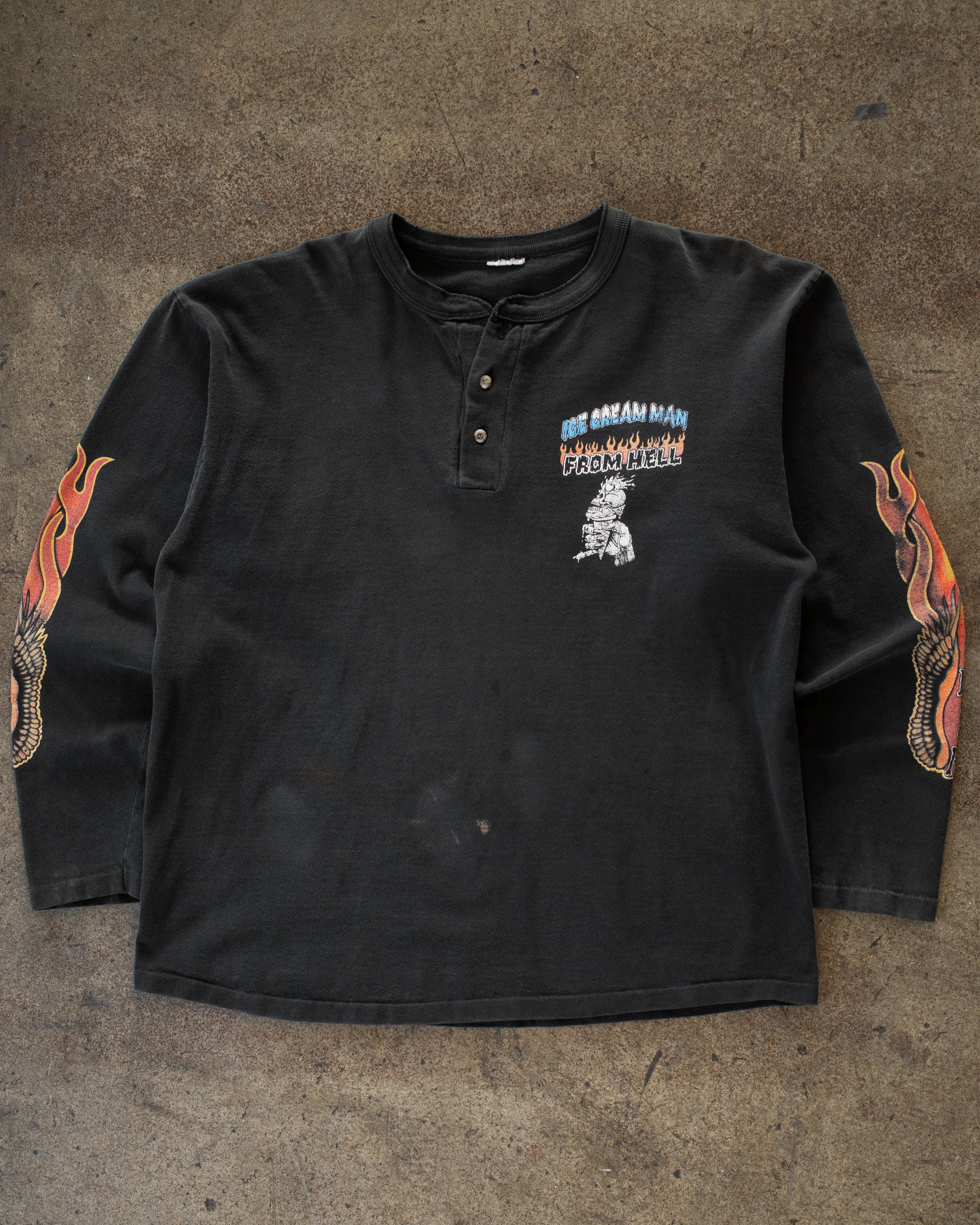 トップス 90'S VINTAGE ICE CREAM MAN FROM HELL TEE Vintage 90s Ice Cream Man From Hell Biker Motorcycle Skull