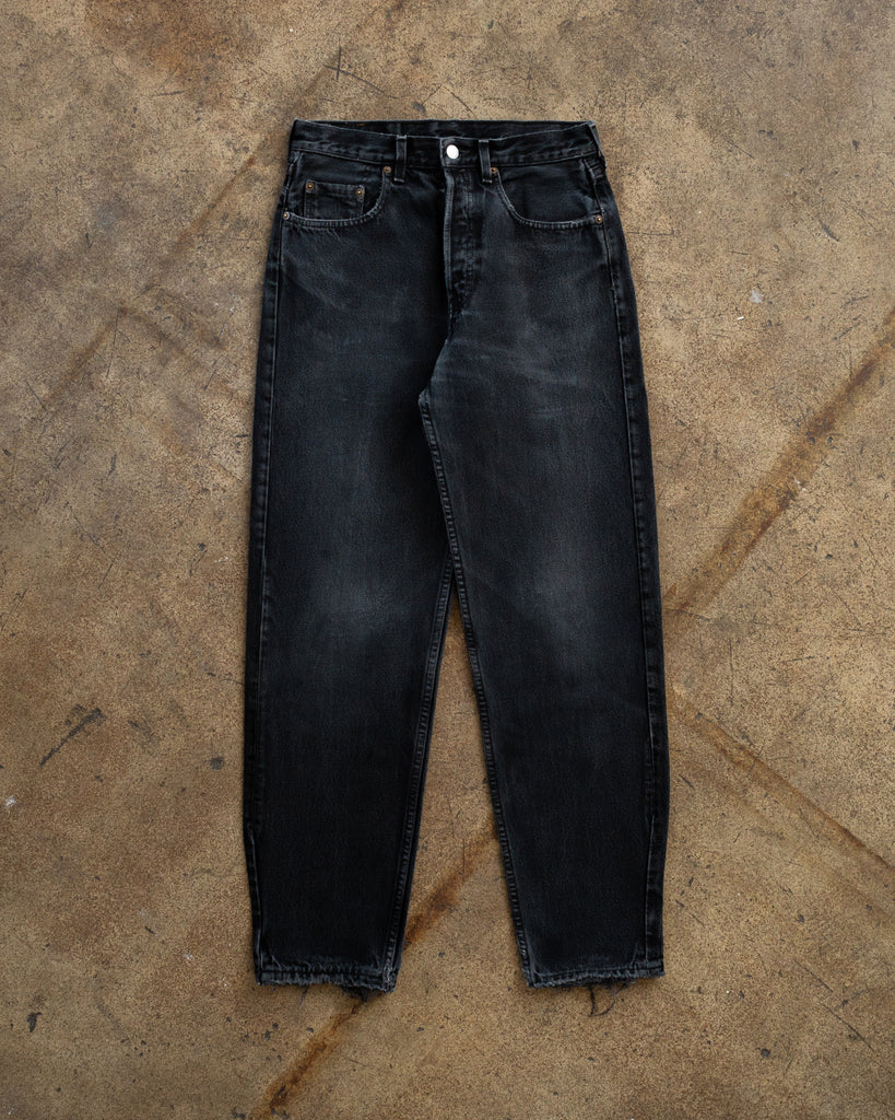 Levi's 518 Faded Black Distressed Jeans - 1990s FRONT PHOTO