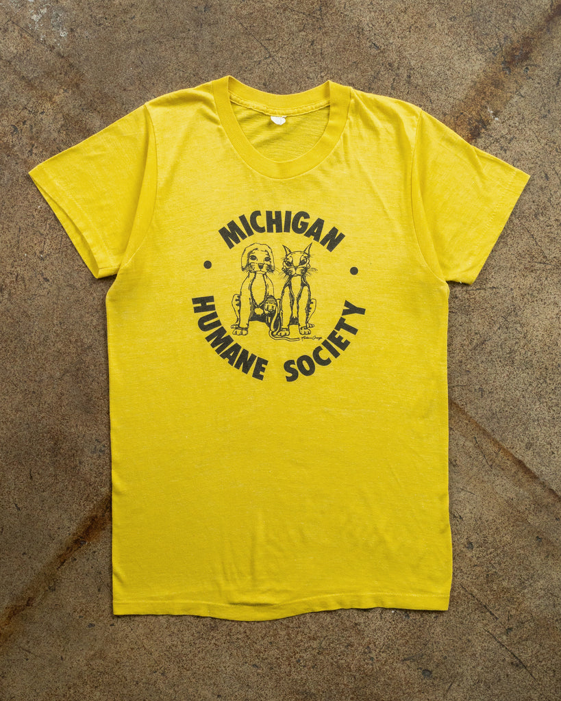 Single Stitched "Michigan Human Society" Tee - 1980s FRONT PHOTO