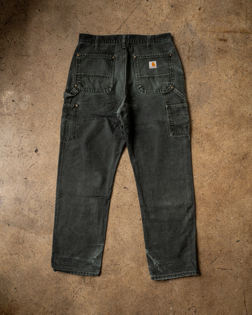 Carhartt Faded Black Double Knee Work Pants - 1990s - Back