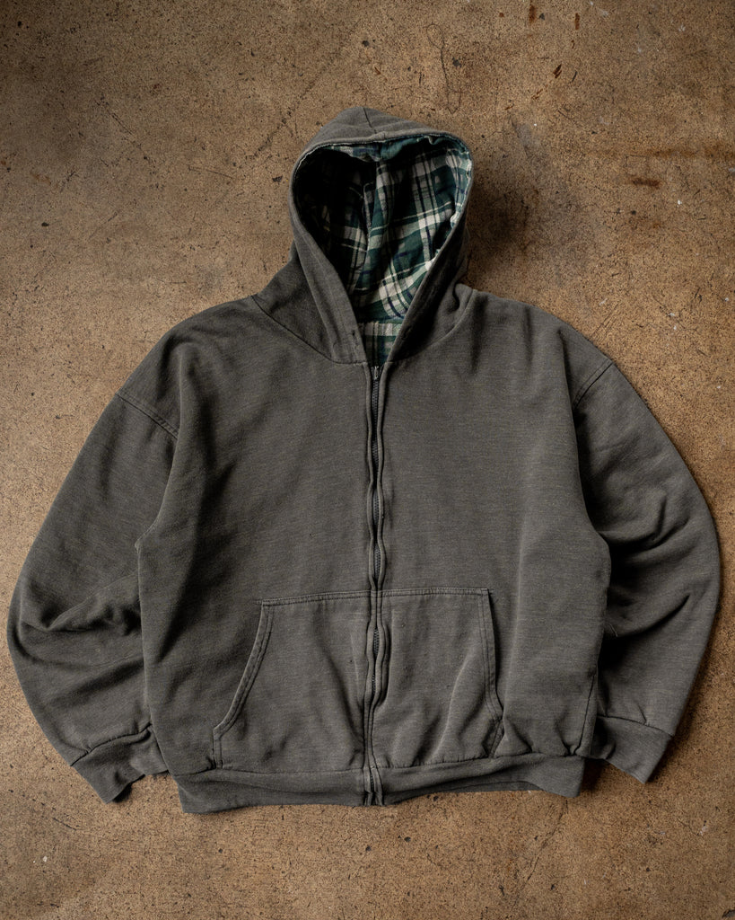 Grey Reversible Hooded Sweatshirt - 1990s