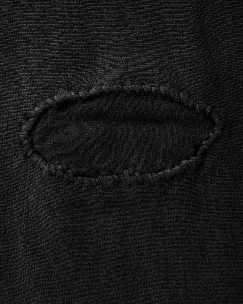 Over-Dyed Black Patched Sweatpants - 1990s DETAIL PHOTO