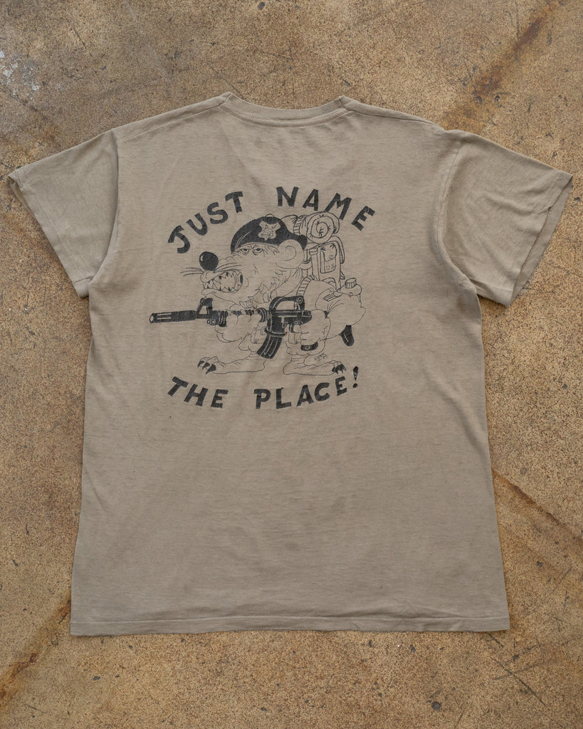 Single Stitched "Just Name The Place" Tee - 1990s back photo