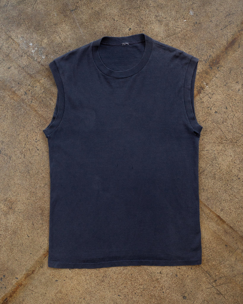 Single Stitched Blue Blank Tank Top - 1990s
