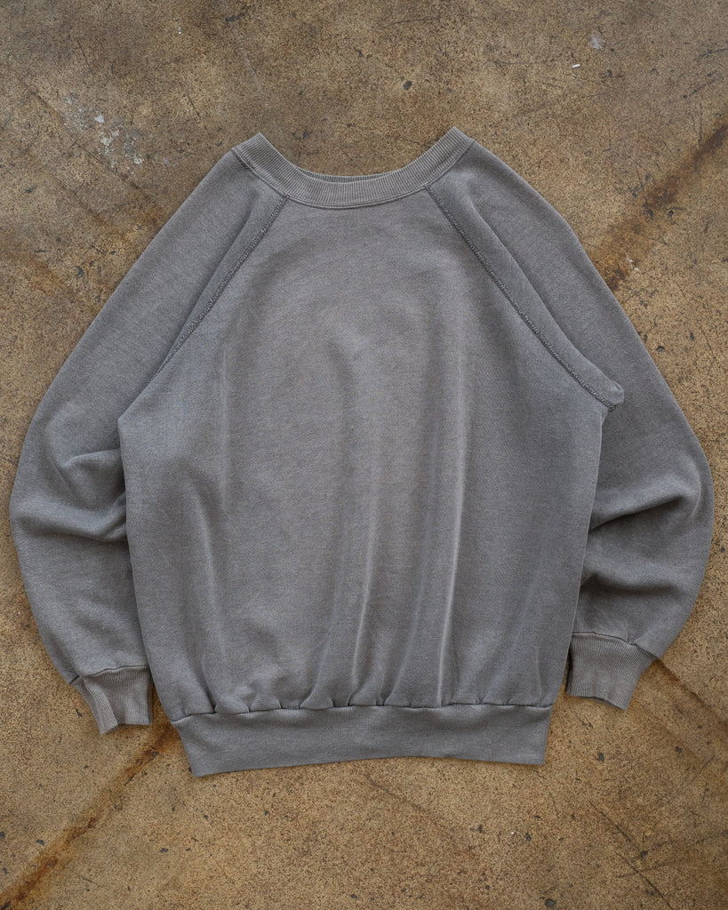 Sun Faded Grey Raglan Sweatshirts - 1990s