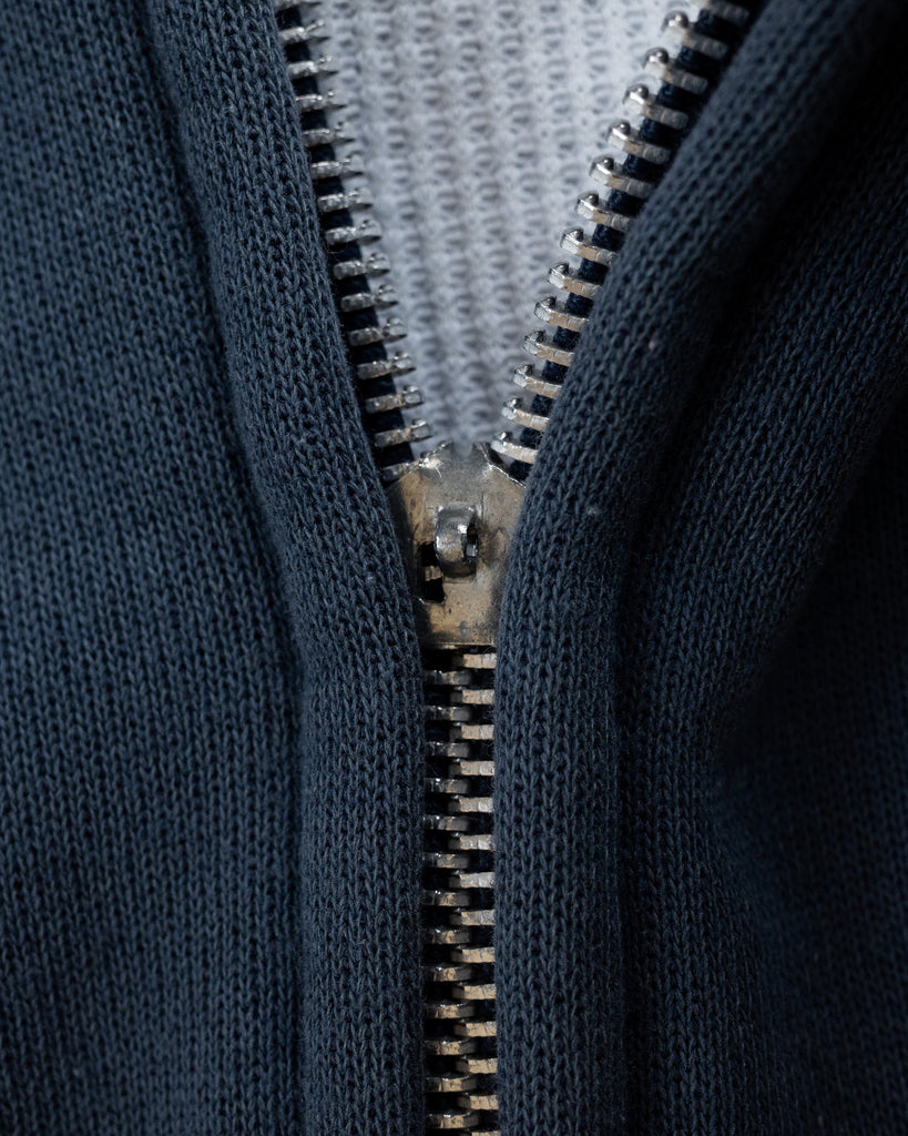 Faded Blue Zip-Up Hooded Sweatshirt - 1990s detail photo