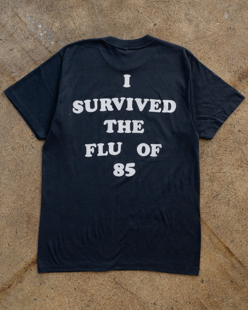 Single Stitched "I Survived the Flu of 85" Tee - 1980s back photo