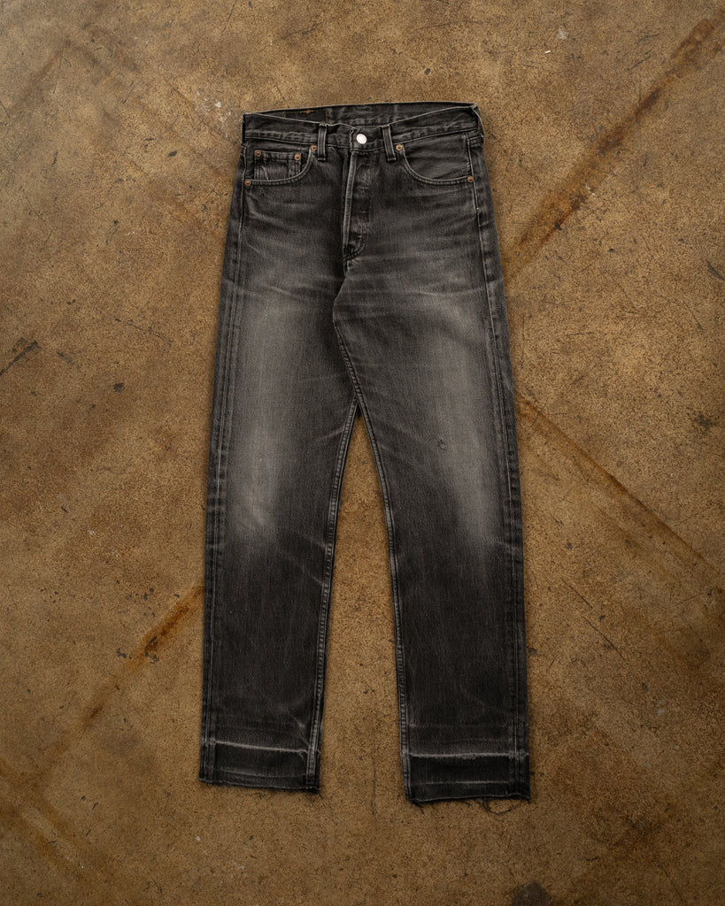 Levi's 501 Faded Black Released Hem Jeans - 1990s