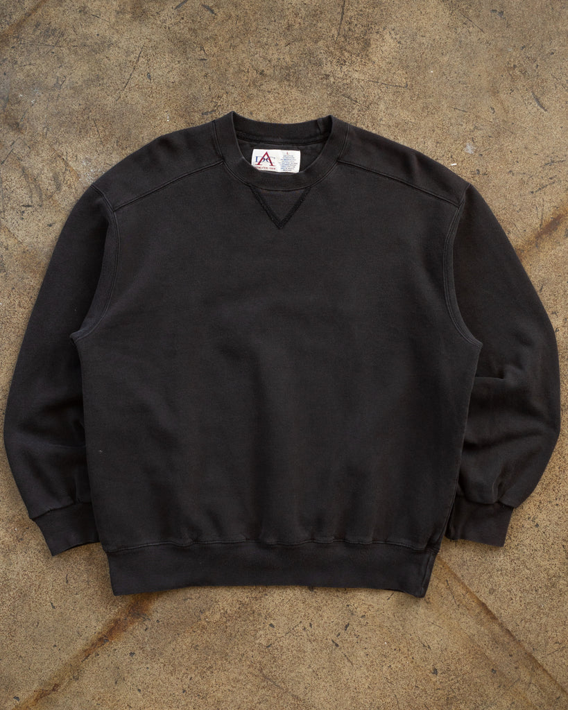 Faded Black Crewneck Sweatshirt - 1990s