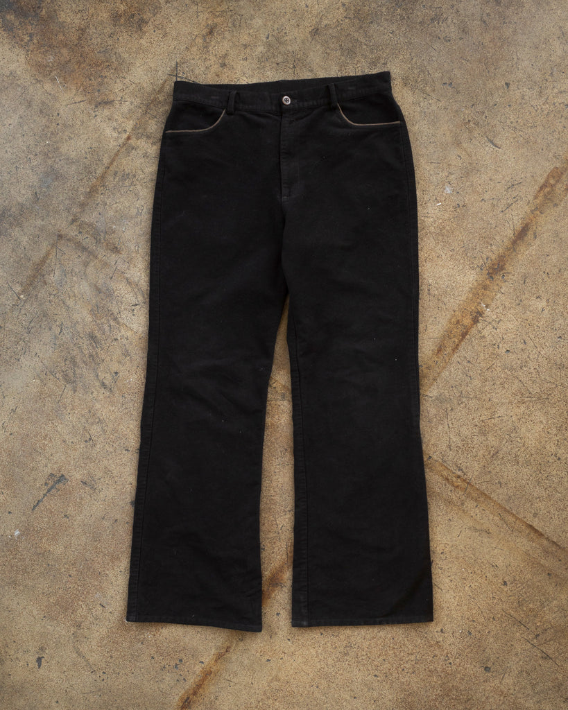 Black Over-Dyed Straight Leg Pants - 1990s - front