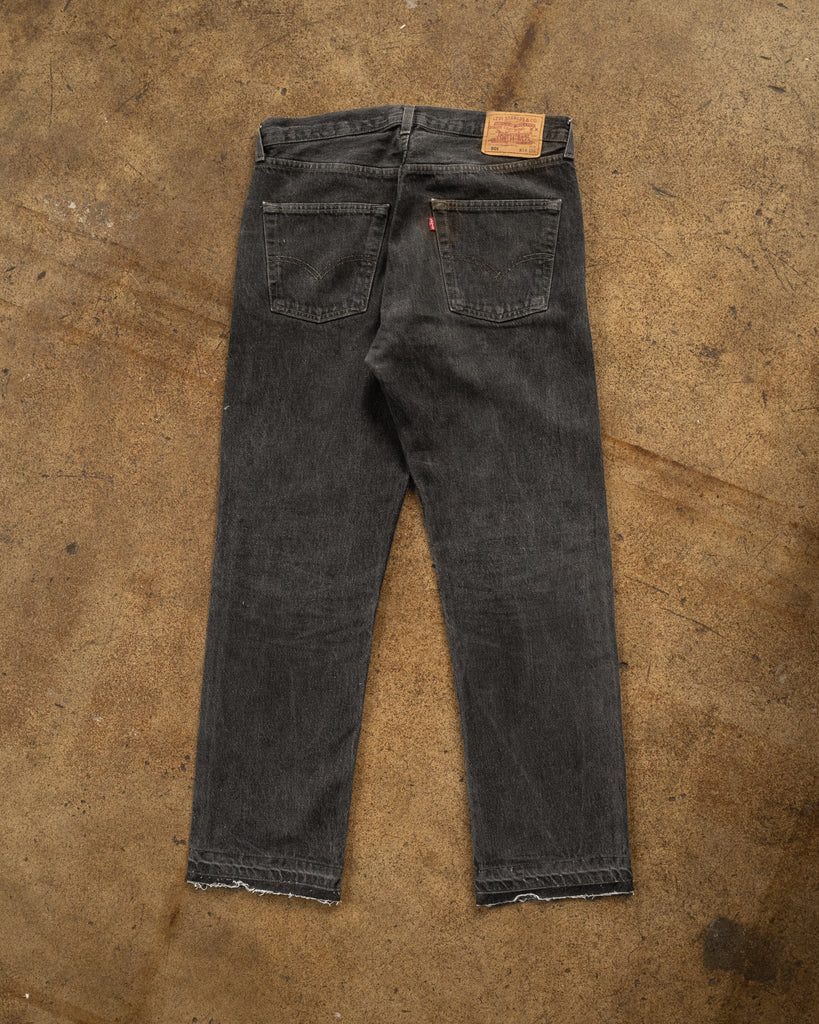 Levi's 501 Charcoal Released Hem Jeans - 1990s back photo