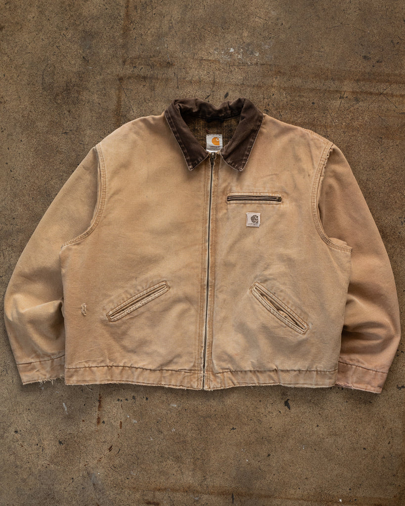 Carhartt Faded Tan Blanket Lined Detroit Work Jacket - 1990s Deatail