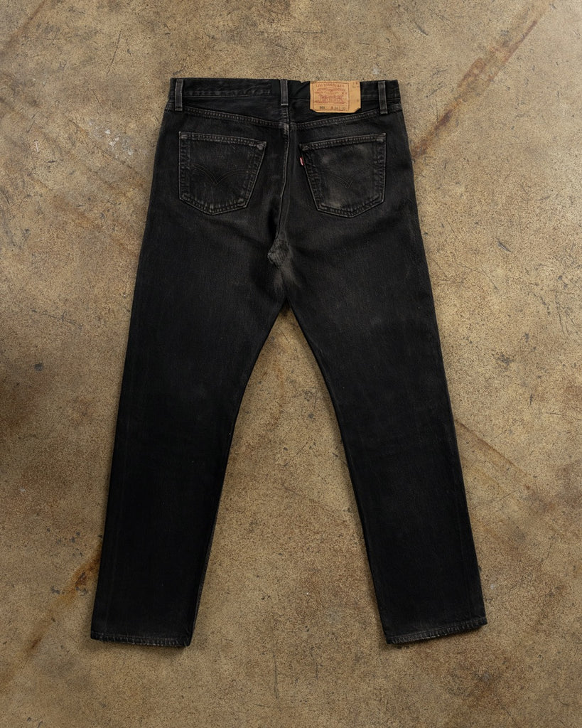 Levi's 501 Faded Charcoal Black Jeans - 1990s BACK PHOTO