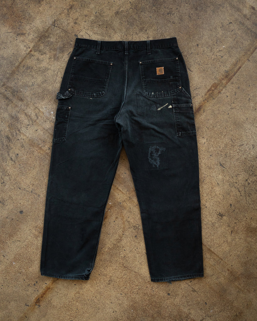 Levi's 501 Blue Black Double Knee Work Pants - 1990s back photo
