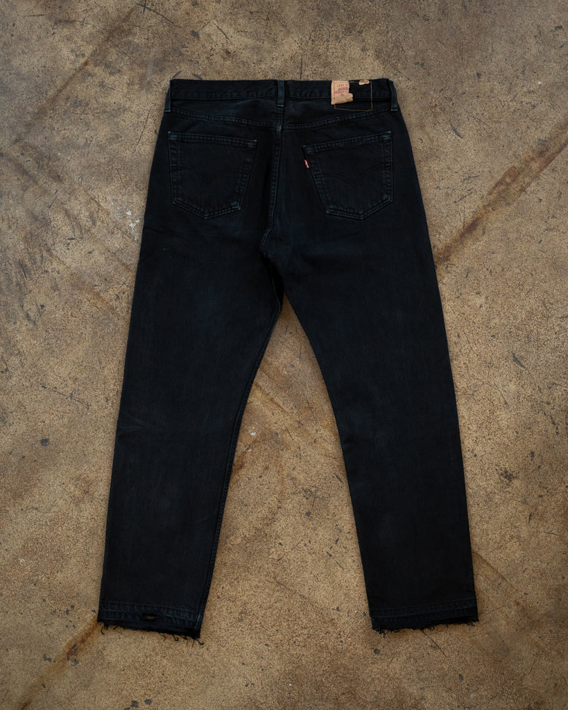 Levi's 501 Black Released Hem Jeans - 1990s back photo