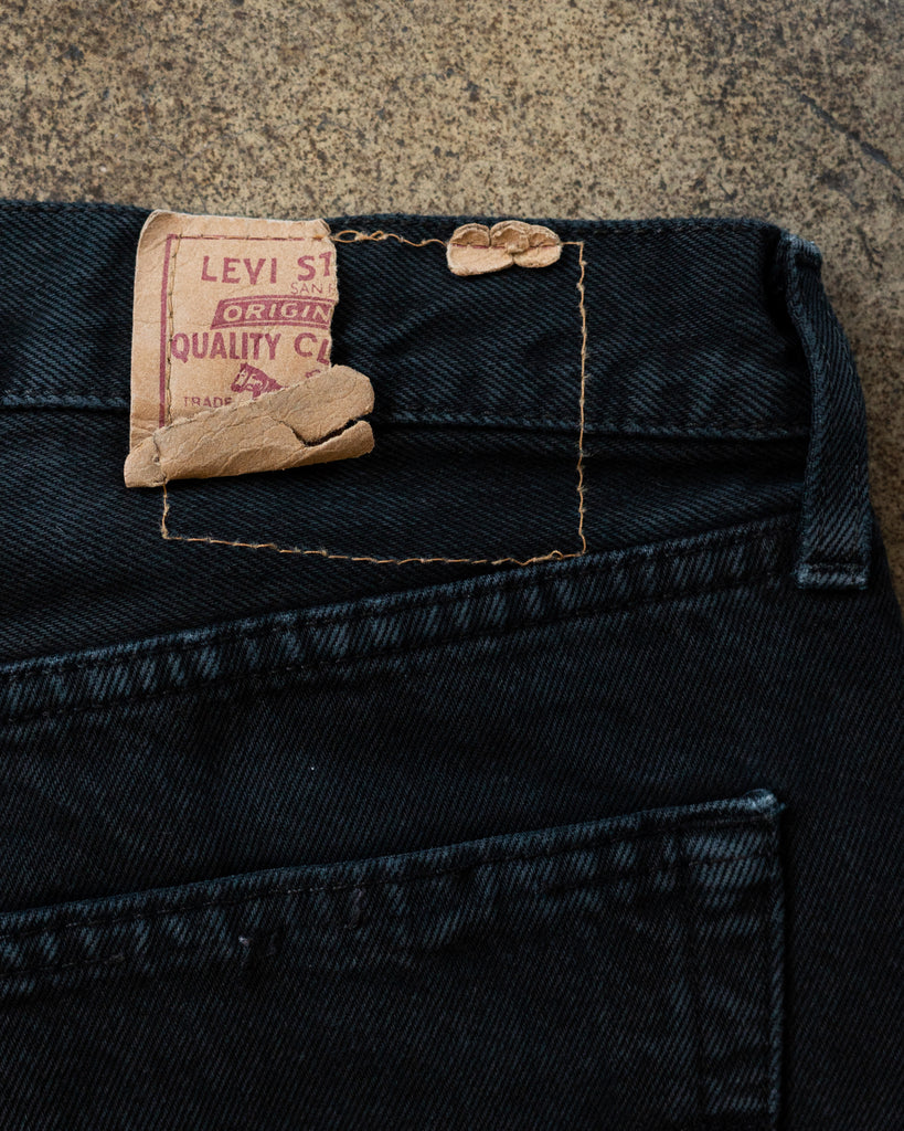 Levi's 501 Black Released Hem Jeans - 1990s back tag