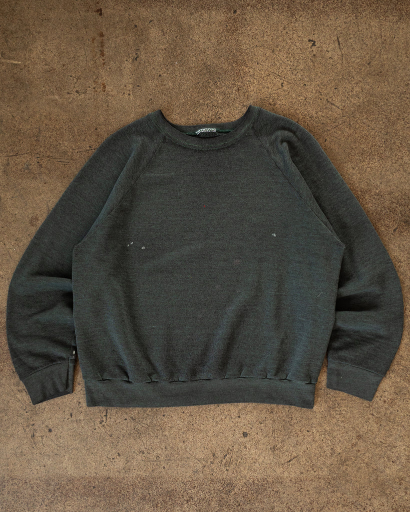 Green Blank Raglan Sweatshirt - 1980s