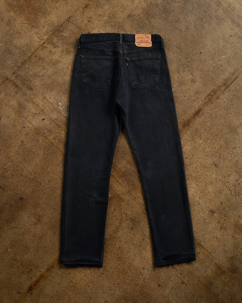 Levi's 501 Faded Blue Black Released Hem Jeans - 1990s - back