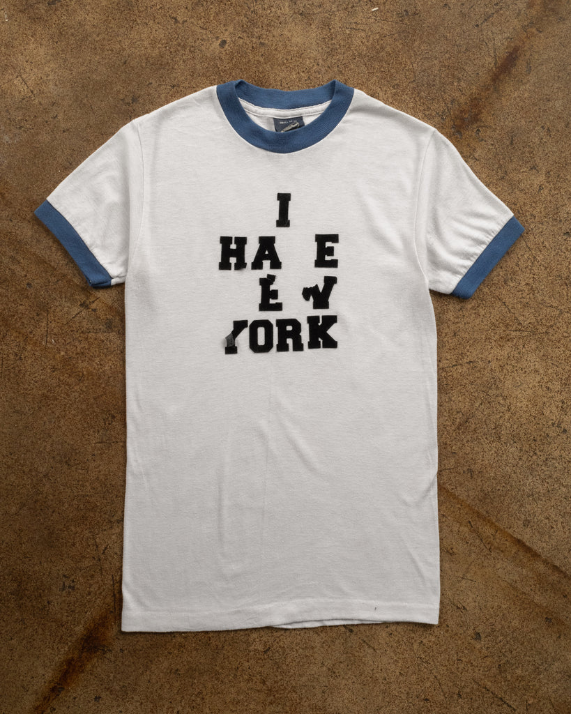 Single Stitched "I Hate New York" Ringer Tee - 1980s - Front