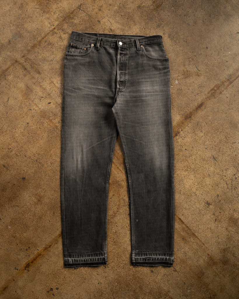 Levi's 501 Faded Black Released Hem Jeans - 1990s - front