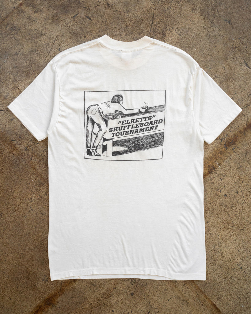 Single Stitched "Elketts Shuffleboard Tournament" Tee - 1990s BACK PHOTO