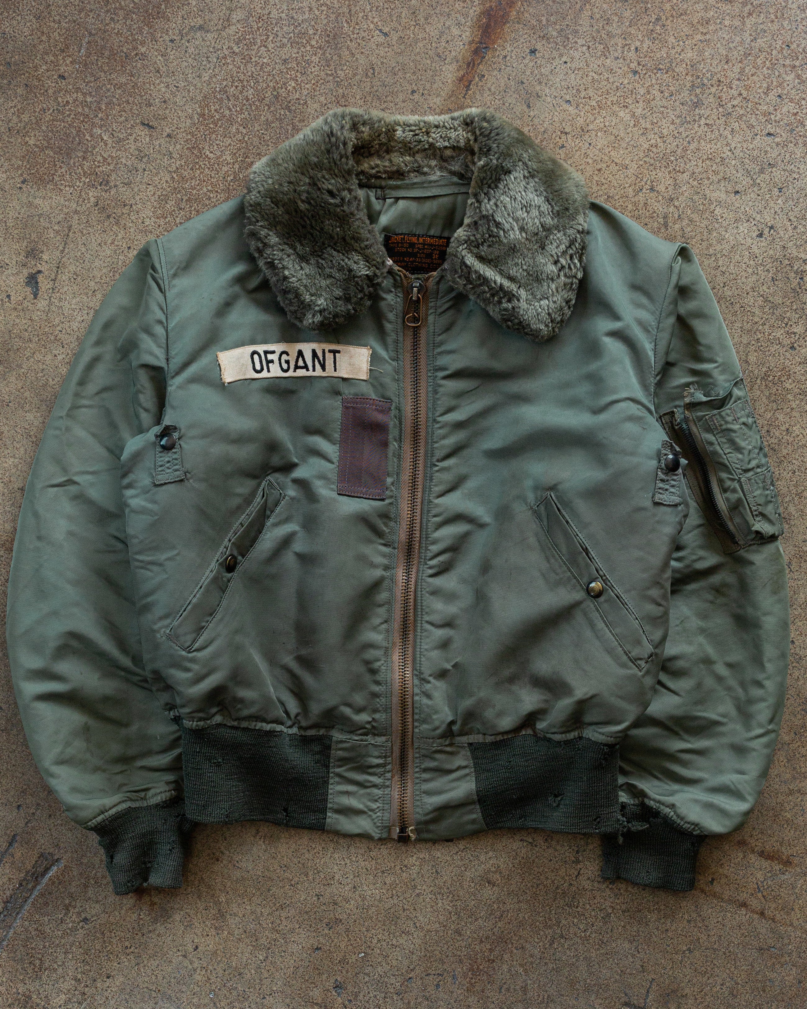 B-15D Nylon Sherpa-Lined Cropped Bomber Jacket - 1950s/60s